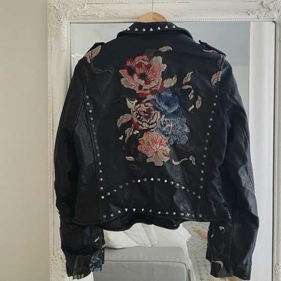 BLANKNYC Flower Studded Faux Leather Jacket - Picture 2 of 11